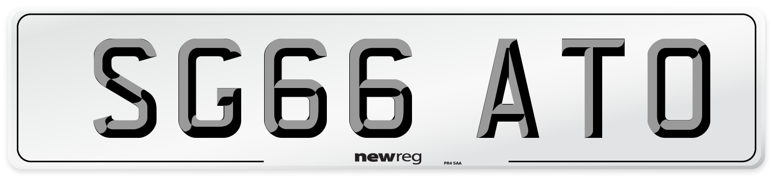 SG66 ATO Number Plate from New Reg